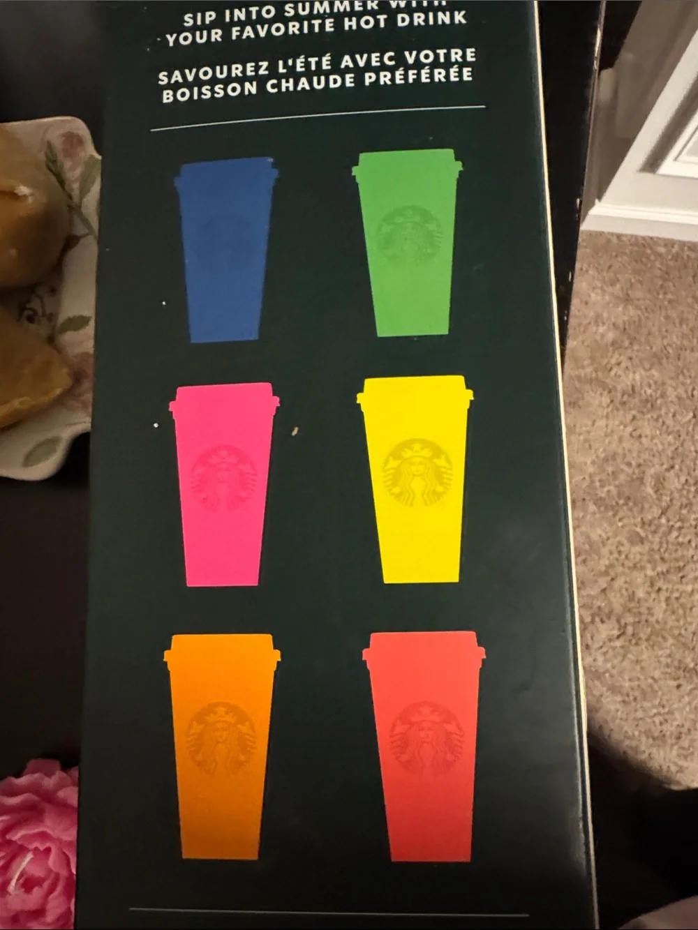 Starbucks Colorful Reusable Hot Cups — Pink, Orange, Yellow, Blue